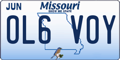 MO license plate OL6V0Y