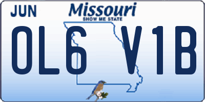 MO license plate OL6V1B