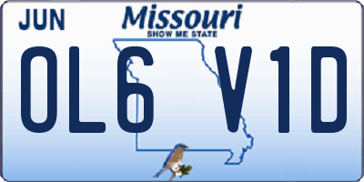 MO license plate OL6V1D