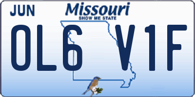MO license plate OL6V1F