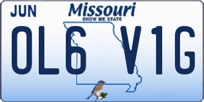 MO license plate OL6V1G