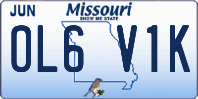 MO license plate OL6V1K