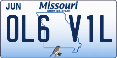 MO license plate OL6V1L
