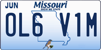 MO license plate OL6V1M