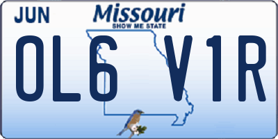 MO license plate OL6V1R