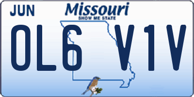 MO license plate OL6V1V