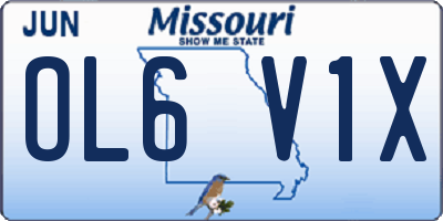 MO license plate OL6V1X