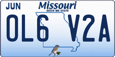 MO license plate OL6V2A
