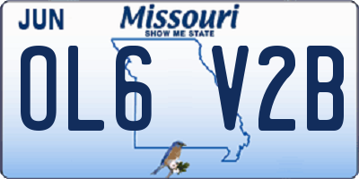 MO license plate OL6V2B
