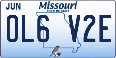 MO license plate OL6V2E