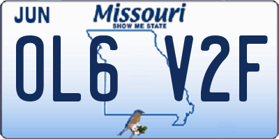 MO license plate OL6V2F