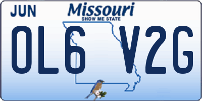 MO license plate OL6V2G