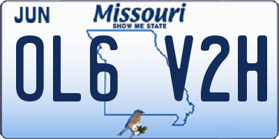 MO license plate OL6V2H