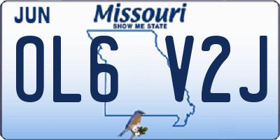 MO license plate OL6V2J