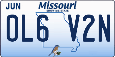 MO license plate OL6V2N