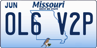 MO license plate OL6V2P