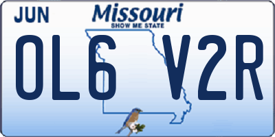 MO license plate OL6V2R