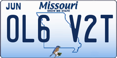 MO license plate OL6V2T