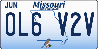 MO license plate OL6V2V