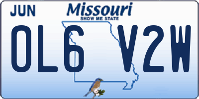 MO license plate OL6V2W