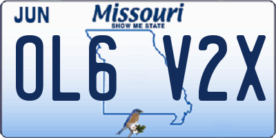MO license plate OL6V2X