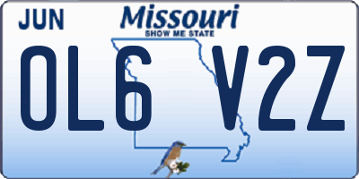 MO license plate OL6V2Z