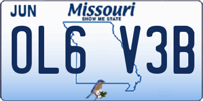 MO license plate OL6V3B