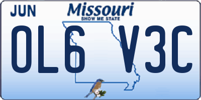 MO license plate OL6V3C