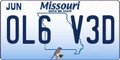 MO license plate OL6V3D