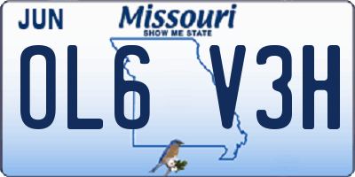 MO license plate OL6V3H