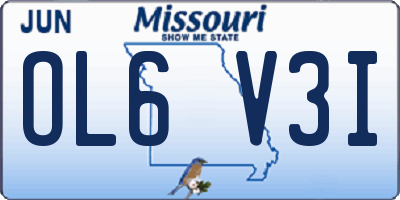 MO license plate OL6V3I