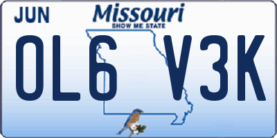 MO license plate OL6V3K
