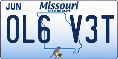 MO license plate OL6V3T