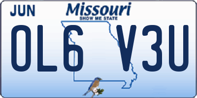 MO license plate OL6V3U