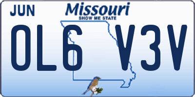 MO license plate OL6V3V
