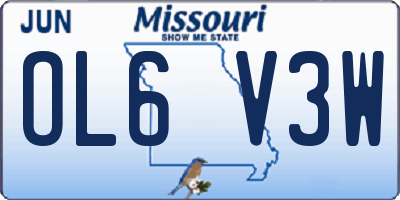 MO license plate OL6V3W