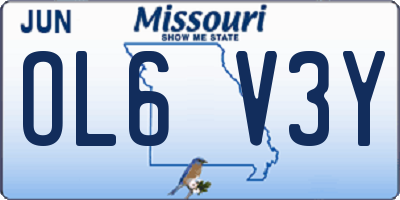 MO license plate OL6V3Y