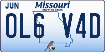 MO license plate OL6V4D