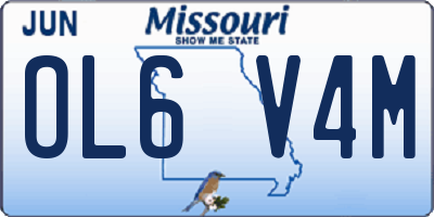 MO license plate OL6V4M