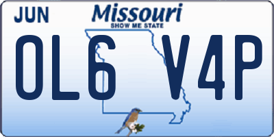 MO license plate OL6V4P