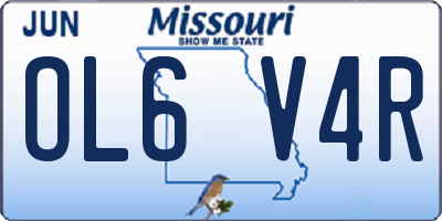 MO license plate OL6V4R