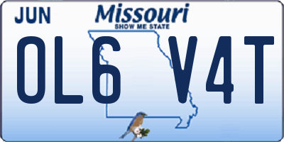 MO license plate OL6V4T