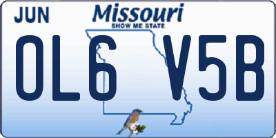 MO license plate OL6V5B