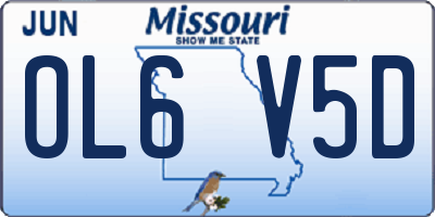 MO license plate OL6V5D