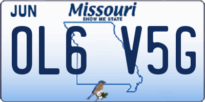 MO license plate OL6V5G