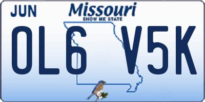 MO license plate OL6V5K