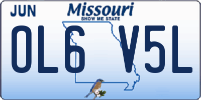 MO license plate OL6V5L