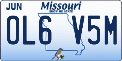 MO license plate OL6V5M