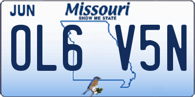 MO license plate OL6V5N