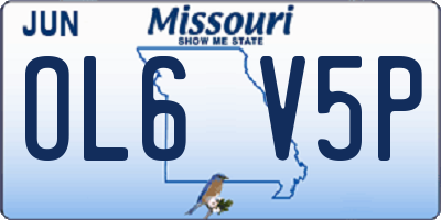 MO license plate OL6V5P